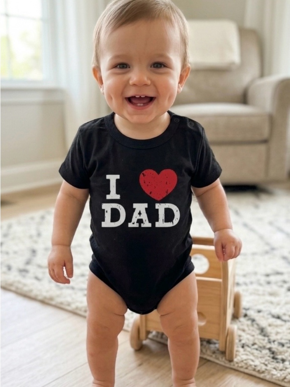lil feetsies NWT I ❤️ Dad Romper 12-18 mos Black Unisex